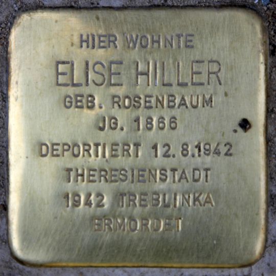 Stolperstein dedicated to Elise Hiller