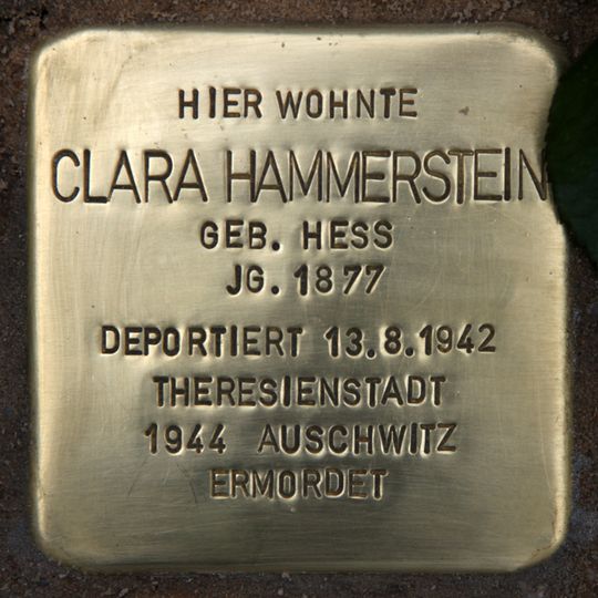 Stolperstein dedicated to Clara Hammerstein