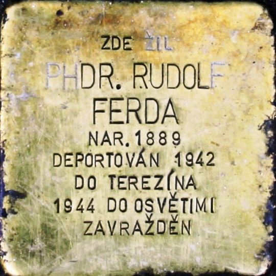 Stolperstein dedicated to Rudolf Ferda