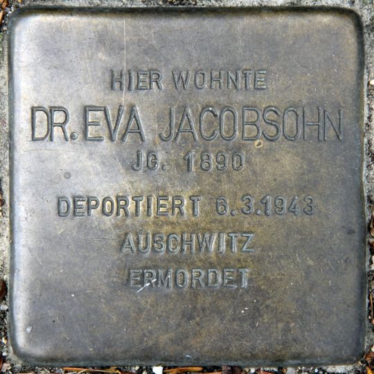 Stolperstein en memoria de Dr. med. Eva Jacobsohn