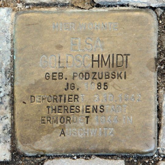 Stolperstein dedicated to Elsa Goldschmidt