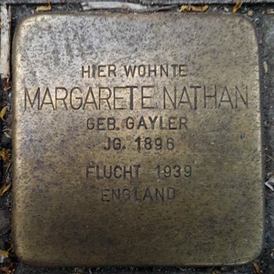 Stolperstein en memoria de Margarete Nathan