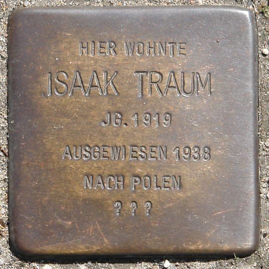 Stolperstein em memória de Isaak Traum