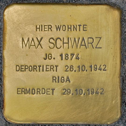 Stolperstein en memoria de Max Schwarz