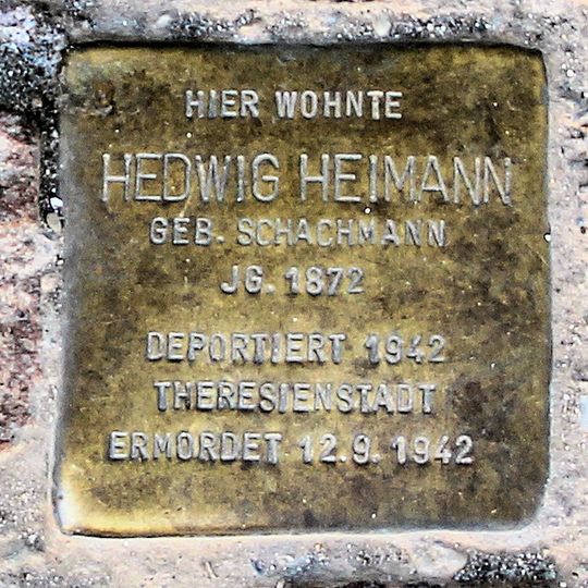 Stolperstein dedicated to Hedwig Heimann