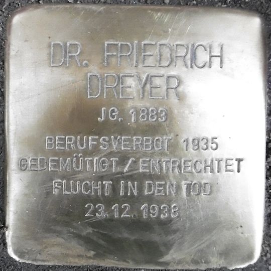 Stolperstein dedicated to Friedrich Dreyer