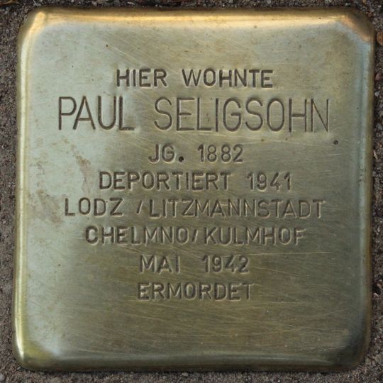 Stolperstein en memoria de Paul Seligsohn