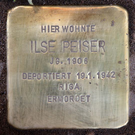 Stolperstein à la mémoire d’Ilse Peiser