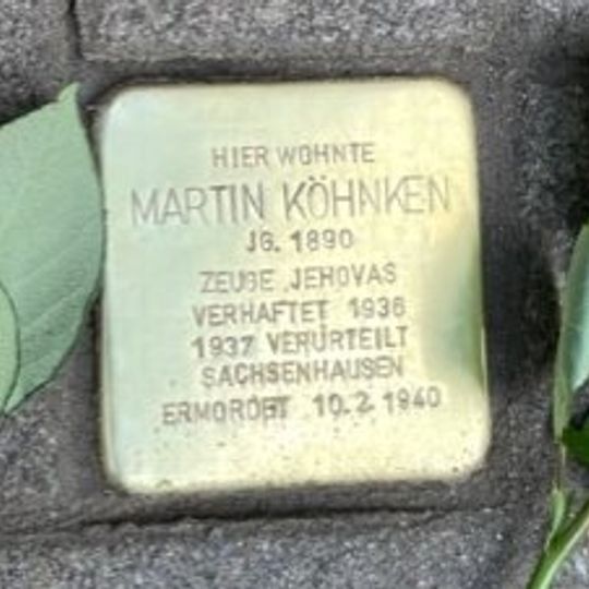 Stolperstein dedicated to Martin Köhnken