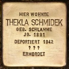 Stolperstein dedicated to Thekla Schmidek