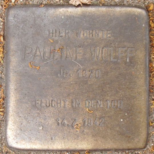 Stolperstein dedicated to Pauline Wolff