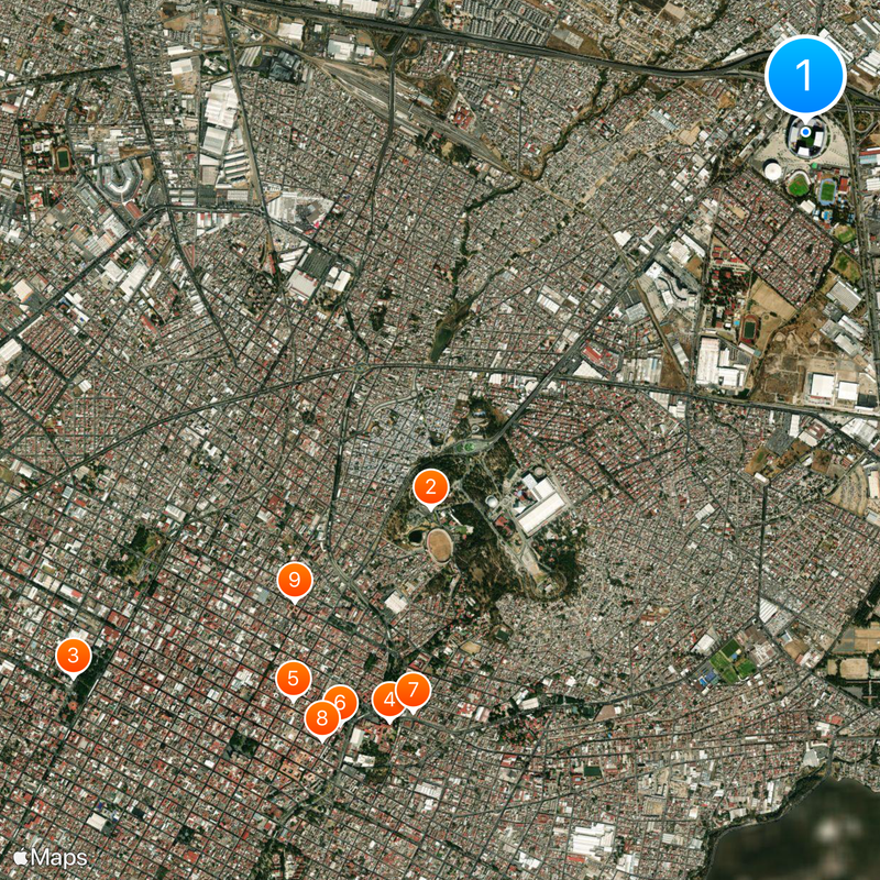 Cuauhtémoc Stadiums Map