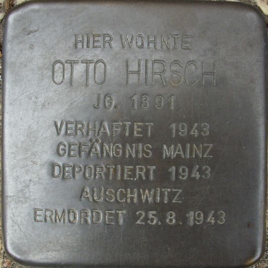 Stolperstein en memoria de Otto Hirsch