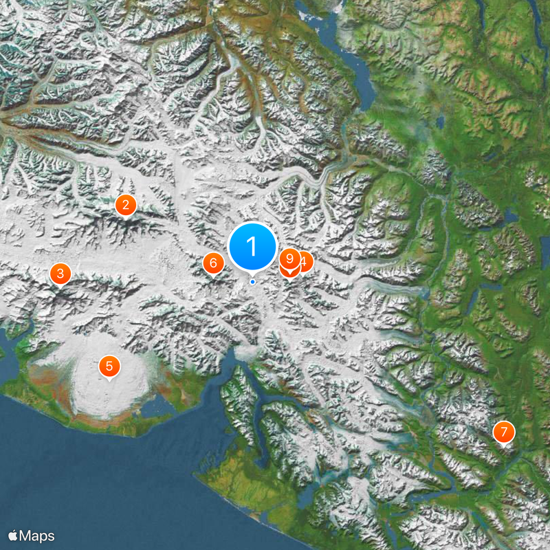 Hubbard Glacier Kaart