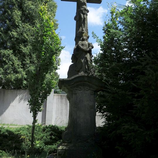 Wayside cross in Červená Voda at the church
