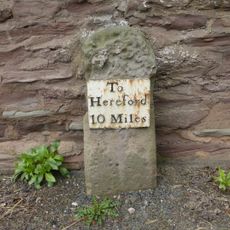 Milestone, opp. entrance to Stoke Lacy church