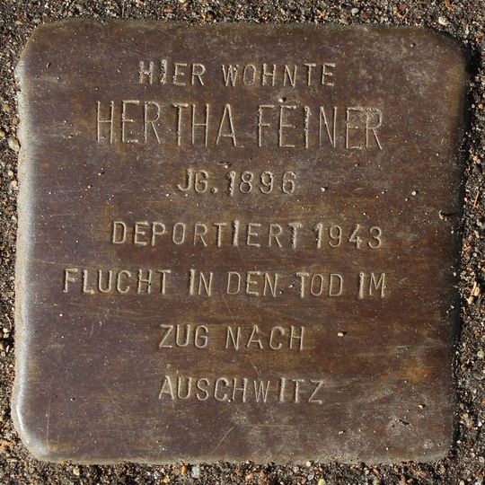 Stolperstein dedicated to Hertha Feiner
