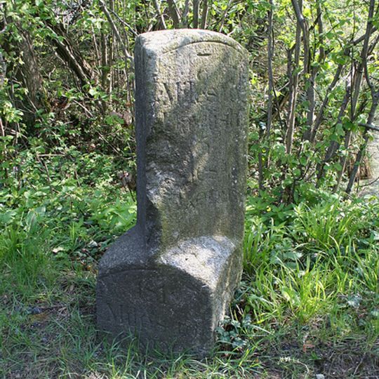 Milestone, Higher Marshrow, 400m N of Blackheath Farm jct, by stream crossing