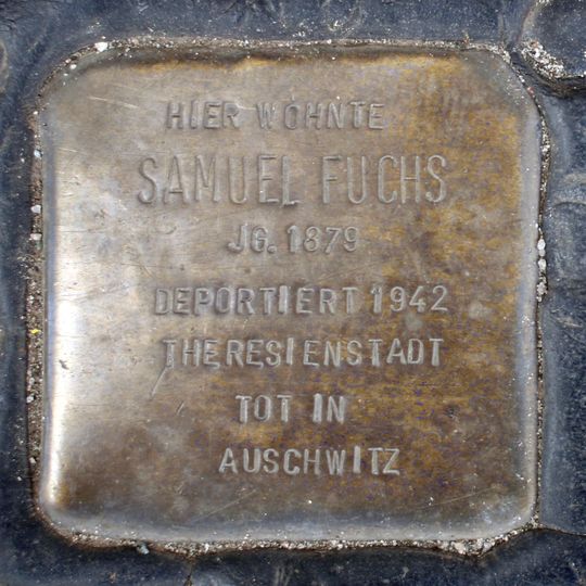 Stolperstein en memoria de Samuel Fuchs