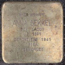 Stolperstein dedicated to Anna Sekkel