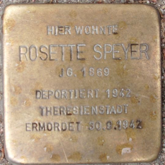 Stolperstein en memoria de Rosette Speyer
