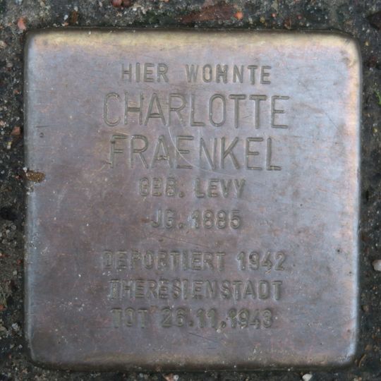 Stolperstein dedicated to Charlotte Fraenkel