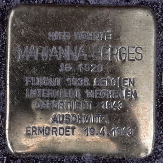 Stolperstein dedicated to Marianna Berges