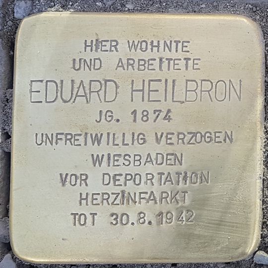 Stolperstein à la mémoire d’Eduard Heilbron