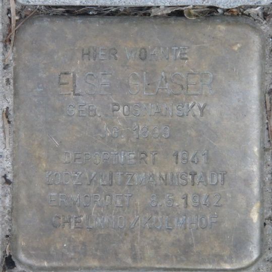 Stolperstein en memoria de Else Glaser