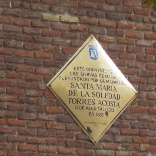 Commemorative plaque to Maria Soledad Torres y Acosta
