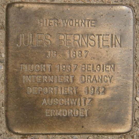 Stolperstein dedicated to Jules Bernstein