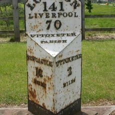 Milepost, by entrance to JCB parts division building