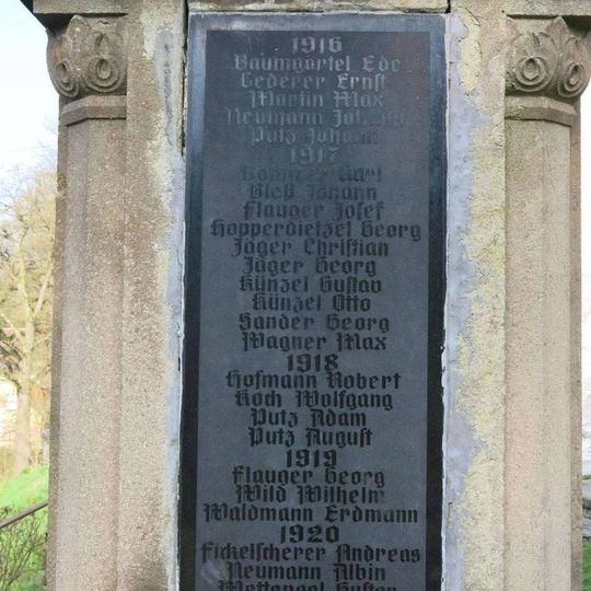 Pomník padlým v 1.světové válce v Podhradí u kostela