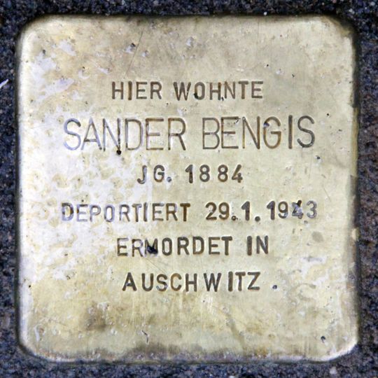 Stolperstein dedicated to Sander Bengis