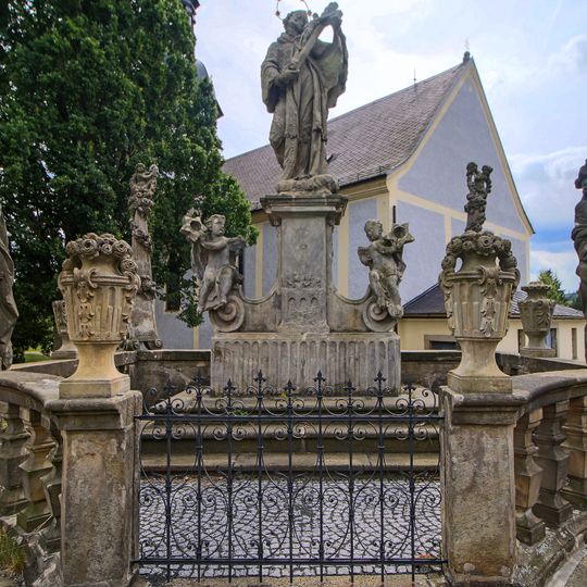 Sculptural group of Saint John of Nepomuk in Velký Šenov