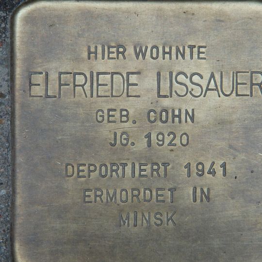 Stolperstein dedicated to Elfriede Lissauer