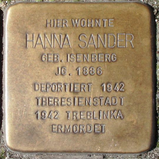 Stolperstein en memoria de Hanna Sander