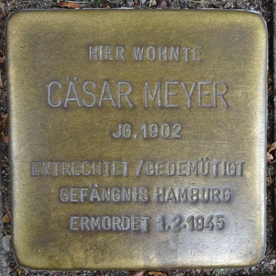 Stolperstein dedicated to Cäsar Meyer