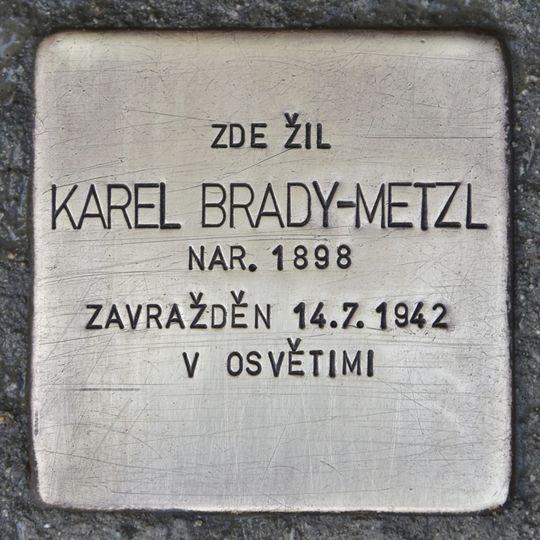 Stolperstein dedicated to Karel Brady-Metzl