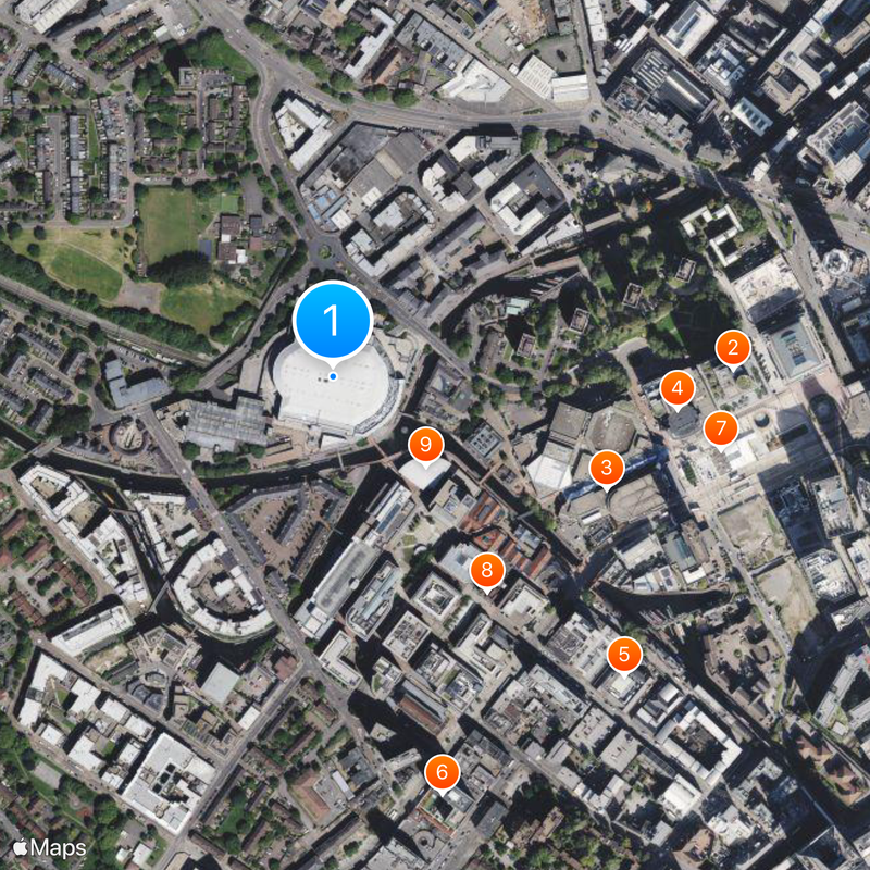 Arena Birmingham Map
