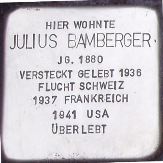 Stolperstein dedicated to Julius Bamberger