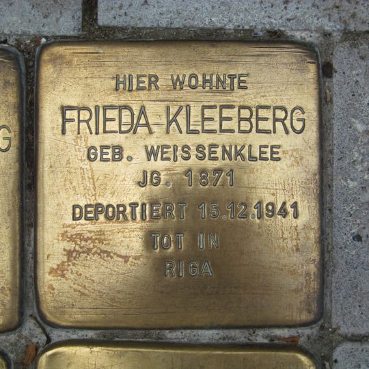 Stolperstein dedicated to Frieda Kleeberg