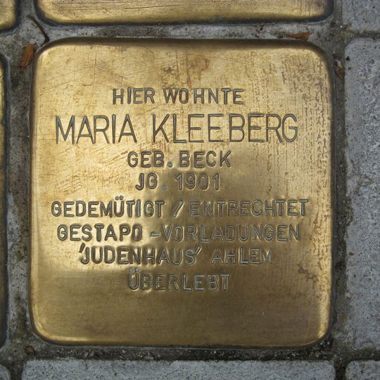 Stolperstein en memoria de Maria Kleeberg