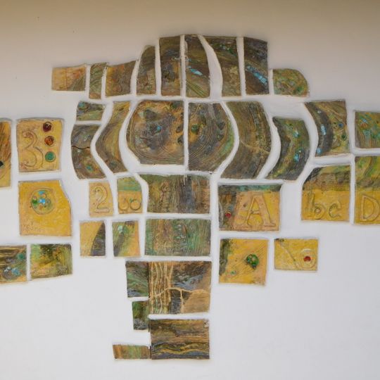 Ceramic relief at Nad parkem school