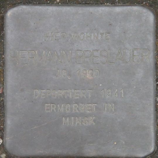 Stolperstein dedicated to Hermann Breslauer