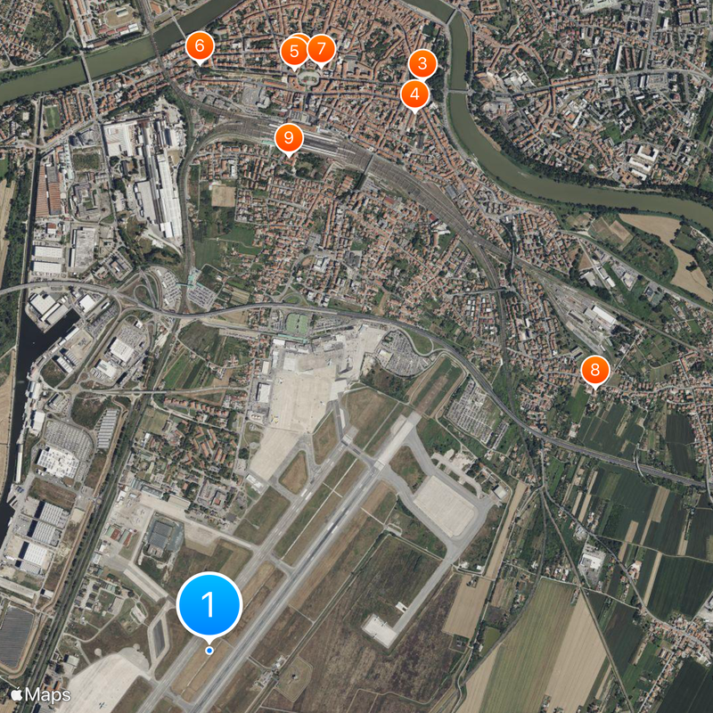 Port lotniczy Piza Mapa