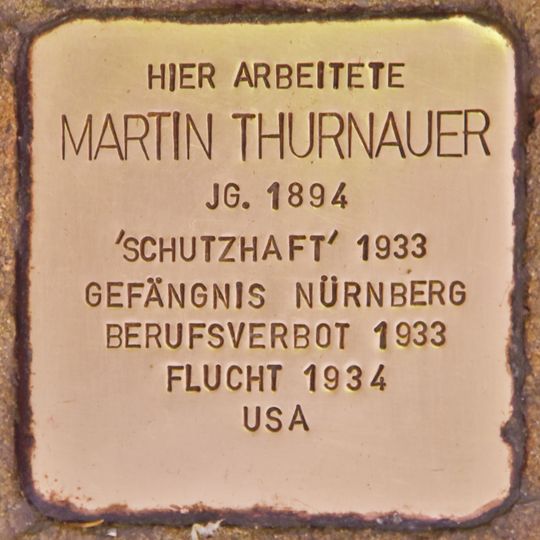 Stolperstein dedicated to Martin Thurnauer