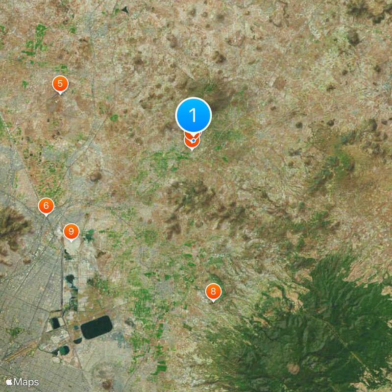 Sonnenpyramide von Teotihuacán Karte