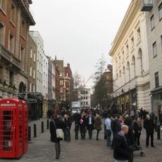 Two K6 telephone kiosks at the south end of James Street on the edge of Covent Garden