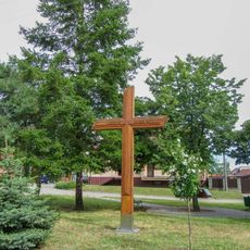 Dřevěný kříž v Lanžhotě na ulici Kostická